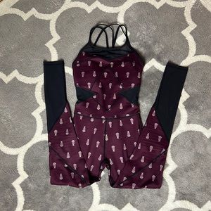 Sweaty Betty reversible bodysuit with strappy back and mesh cutouts, Small